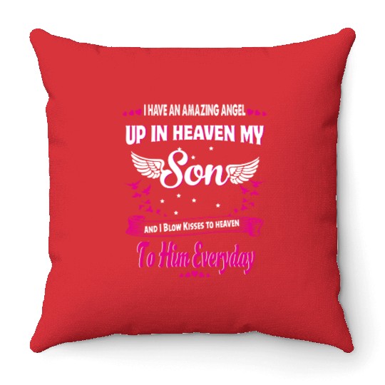 My Son Forever My Angel Sympathy In Loving Memory Throw Pillows