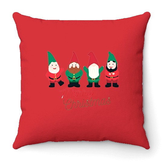 Christmas Funny Gnomes Throw Pillows