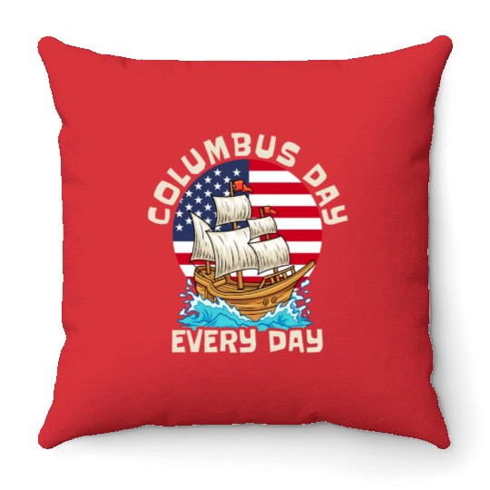 Columbus Day 1492 Throw Pillows