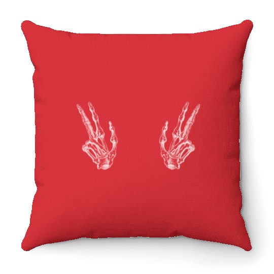 Skeleton Hand Throw Pillows