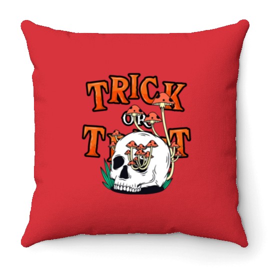 Trick or Treat People With Kindness Skeleton Hallo Throw Pillows