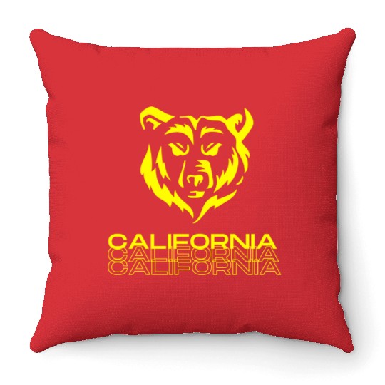 California bear Throw Pillows