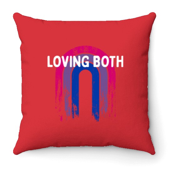 Loving Both Bisexual LGBTQ Bi Pride Gender Throw Pillows