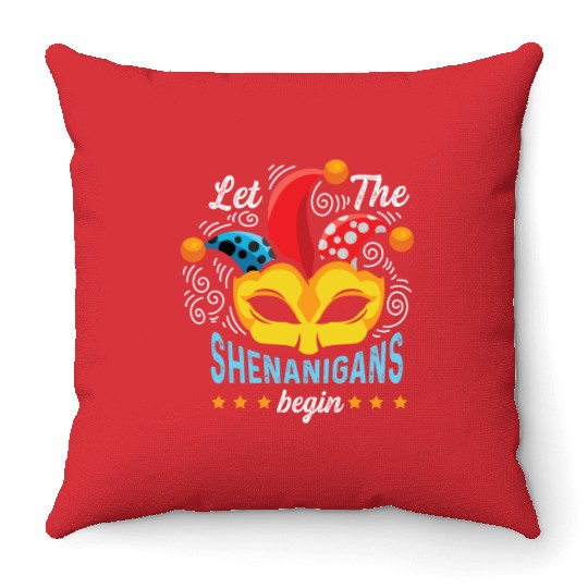 Shenanigans Begins Joker or Funny Person Gift Throw Pillows