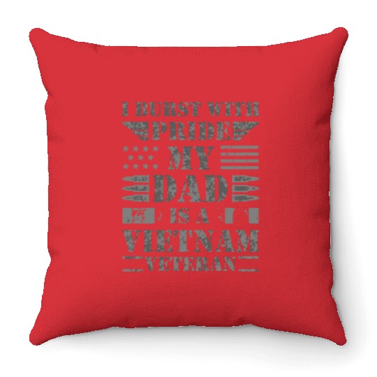 Proud Son Daughter of A Vietnam Veteran Throw Pillows