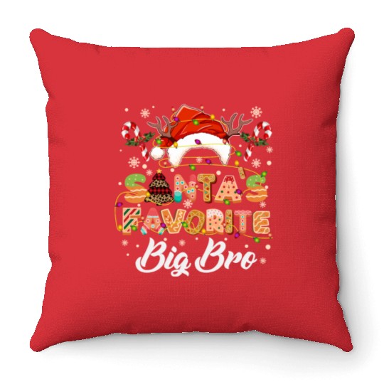 Santa's Favorite Big Brother Cookies Throw Pillows