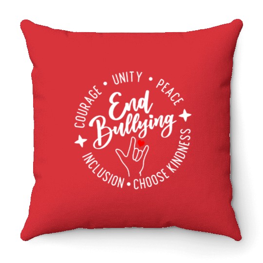 End Bullying. Choose Kindness. Unity. Peace. Throw Pillows