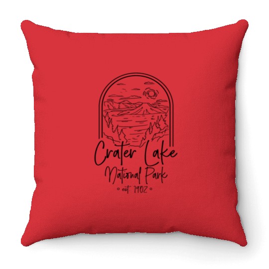 Crater Lake National Park Est. 1902 Crater Lakecas Throw Pillows