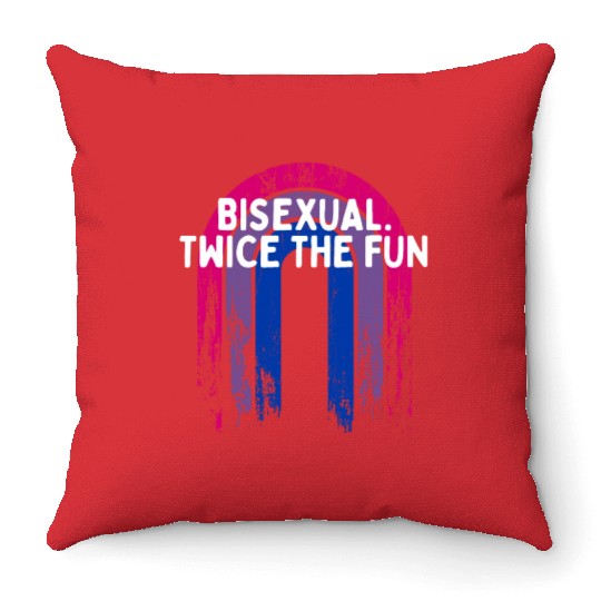 Bisexual. Twice the Fun Bi LGBTQ Bi Pride LGBT Throw Pillows