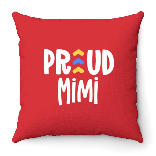 Proud Mimi Down Syndrome Grandma Family T21 Throw Pillows
