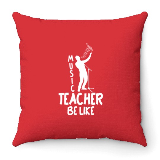 Music Teacher Singing Throw Pillows