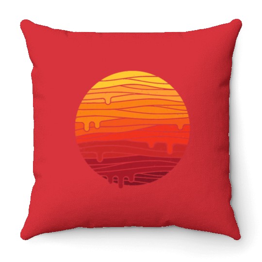 The Mountain Sun and Moon Throw Pillows