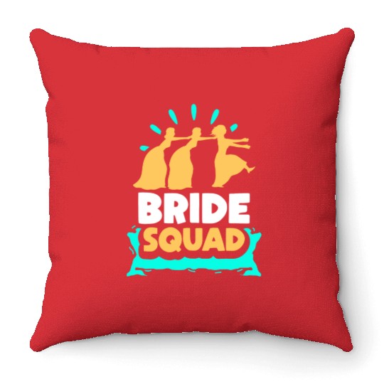Bride Squad Wedding Bachelorette Party Cute Throw Pillows