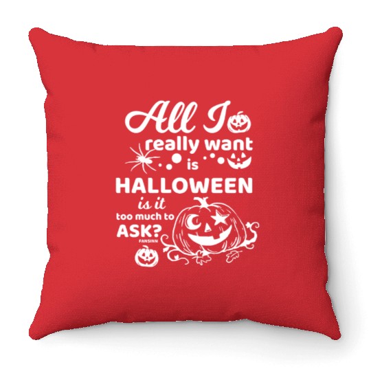 Jack o Lantern Halloween Pumpkin face Throw Pillows