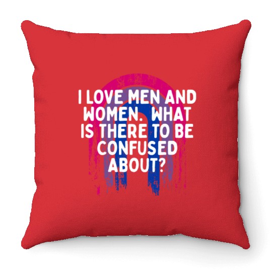 I Love Men and Women Bisexual LGBTQ Bi Pride Gay Throw Pillows