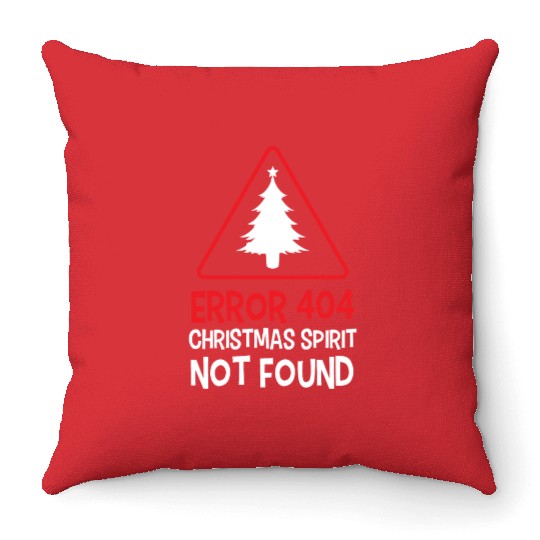 Christmas Error 404 Not Found Funny Xmas Gift Throw Pillows