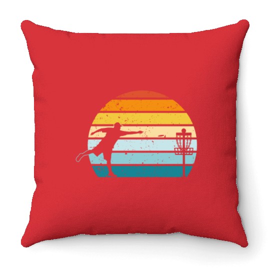 Disc Golf Disc Golfing Player Ultimate Frisbee Throw Pillows