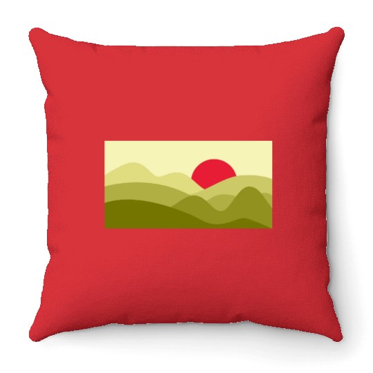 Minimalist Sun Lime Green Throw Pillows