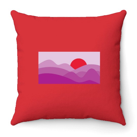 Minimalist Sun Fandango Purple Throw Pillows