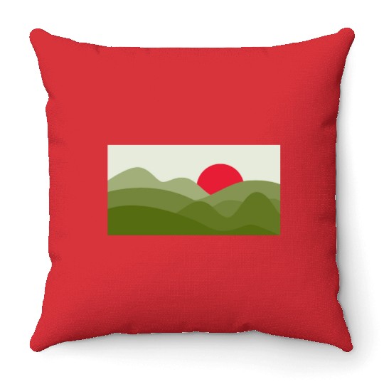 Minimalist Sun Pickle Green Throw Pillows