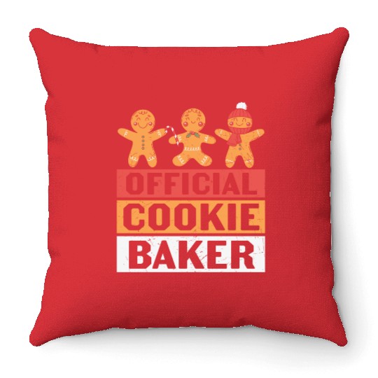 Christmas Official Cookie Baker xmas christmas Throw Pillows