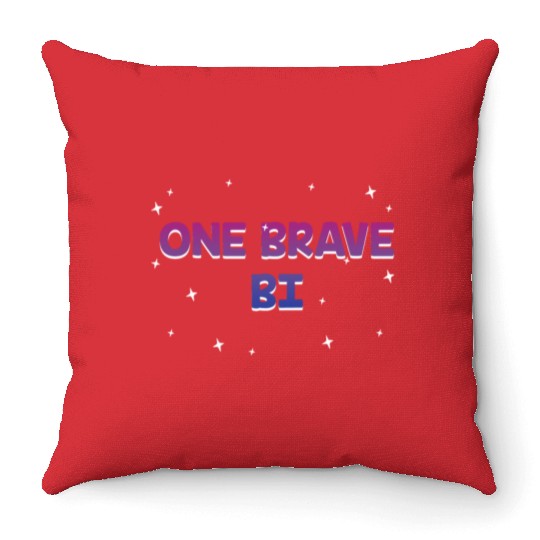 One Brave Bi Bisexual LGBTQ Bi Pride LGBT Throw Pillows