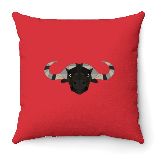 Water buffalo Throw Pillows