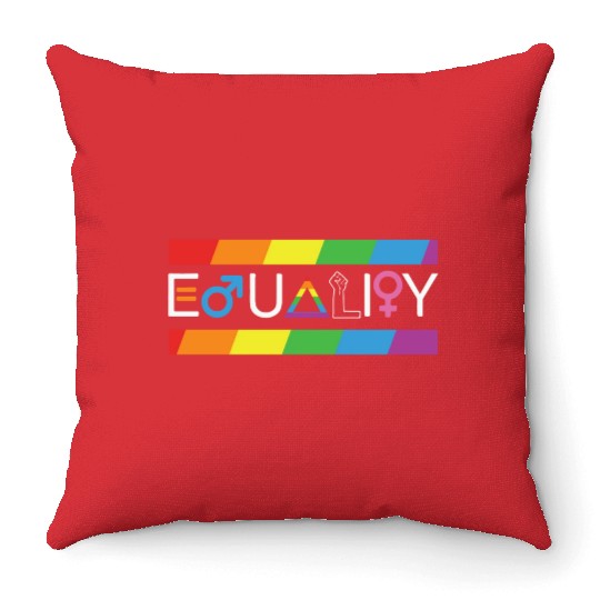 LBGT Flag Gay Pride Human Vintage Rainbow Throw Pillows