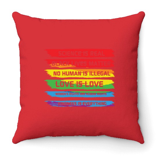 LBGT Flag Gay Pride Human Vintage Rainbow Throw Pillows