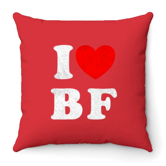 I Love BF I Love my Boyfriend Throw Pillows