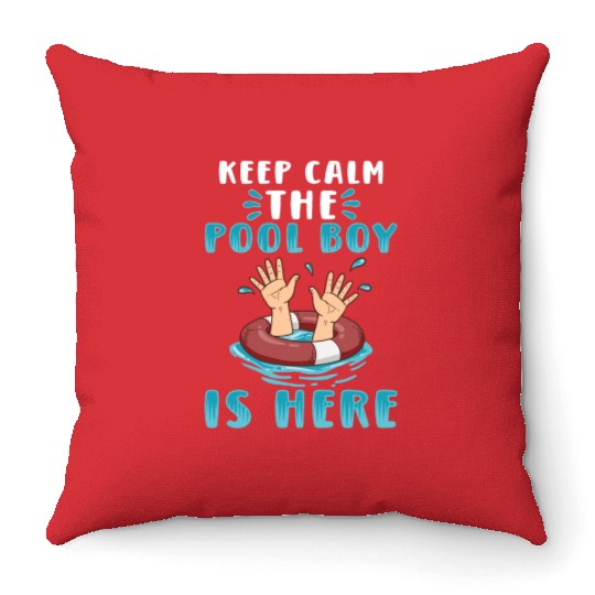 Swimmer Scuba Diving Pool Boy Water Sport Throw Pillows