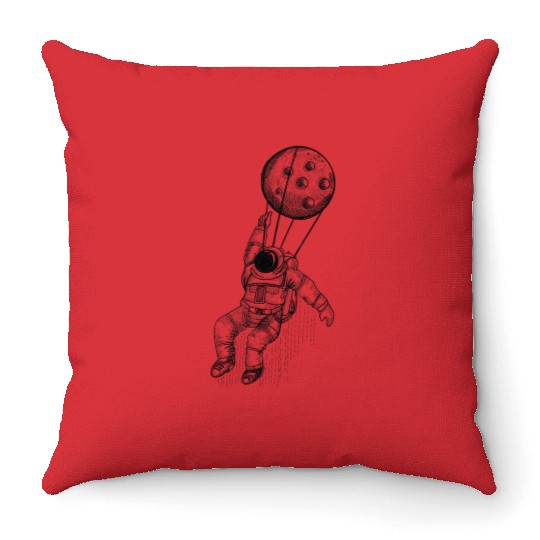 johnny sins astronaut Space Spaceman Moon Throw Pillows
