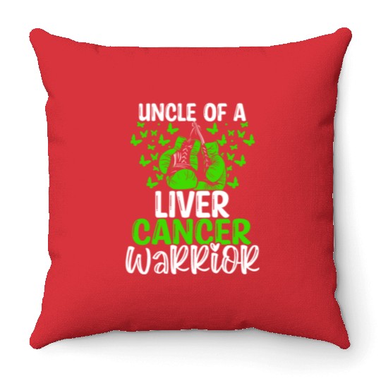Liver Cancer Awareness Uncle Nephew Niece Throw Pillows