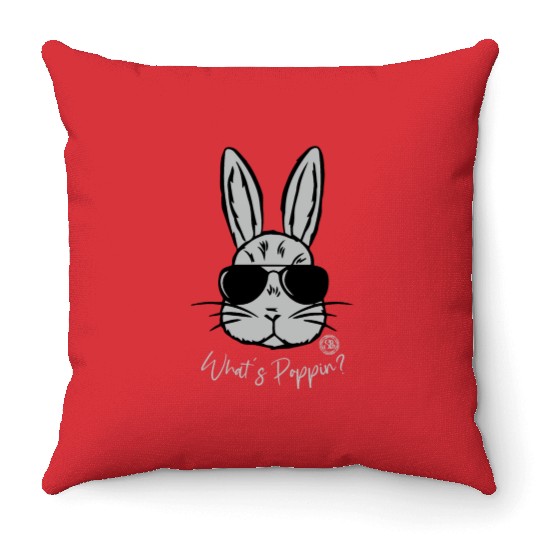 What's Poppin' - Cool Easter Rabbit Throw Pillows