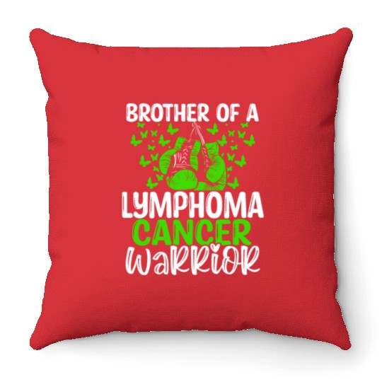 Lymphoma Cancer Awareness Brother Twins Sibling Throw Pillows