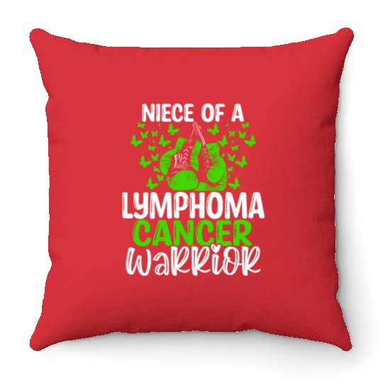 Lymphoma Cancer Awareness Niece Aunt Uncle Throw Pillows