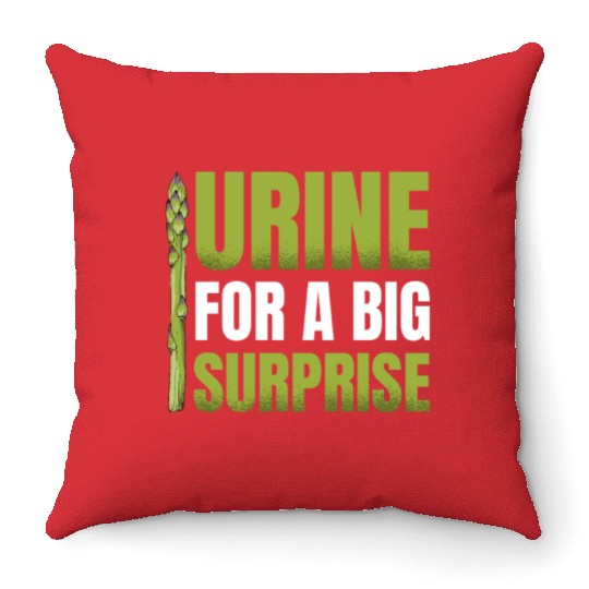 Urine For A Big Surprise Vegetable Vegan Asparagus Throw Pillows