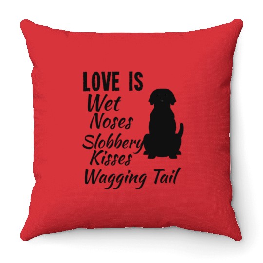 Black Labrador Retriever I Love My Dog Black Lab Throw Pillows