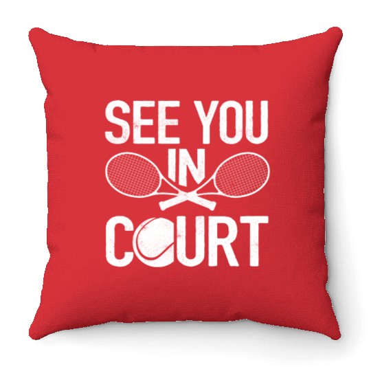 Tennis Player, Playing tennis, tennis Throw Pillows