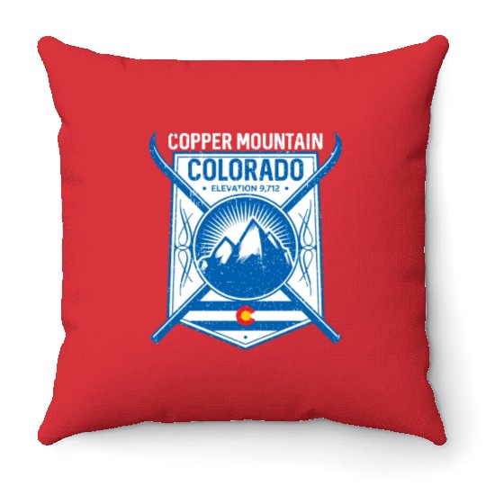 Copper Mountain Colorado Ski Mountains Throw Pillows