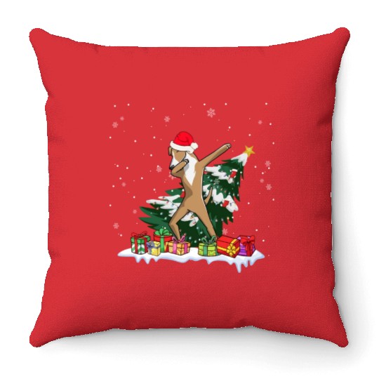 Great Dane Christmas Dabbing Santa Xmas Pajama Throw Pillows