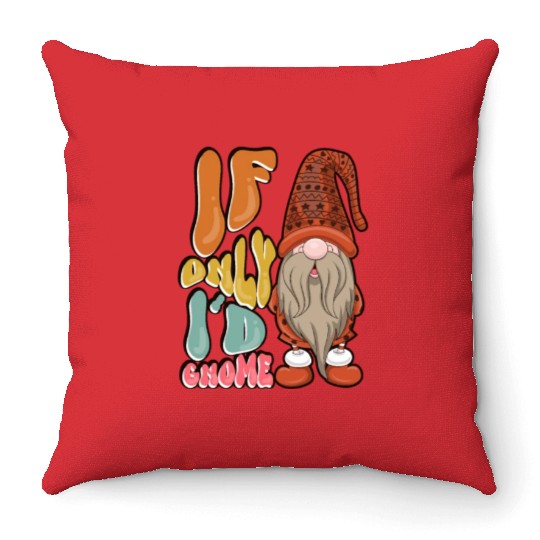 Garden Gnomes Gnome Lover Funny Gnome Gardening Throw Pillows