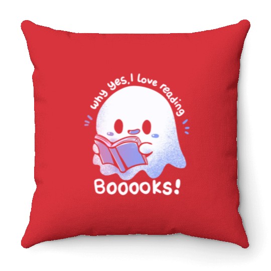 I Love Reading Booooks Throw Pillows