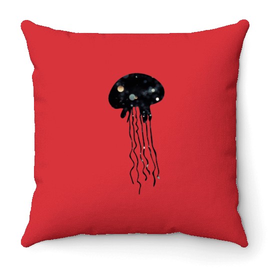 Jellyfish Galaxy Throw Pillows