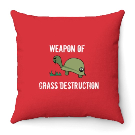 Grass destruction (Light) Throw Pillows