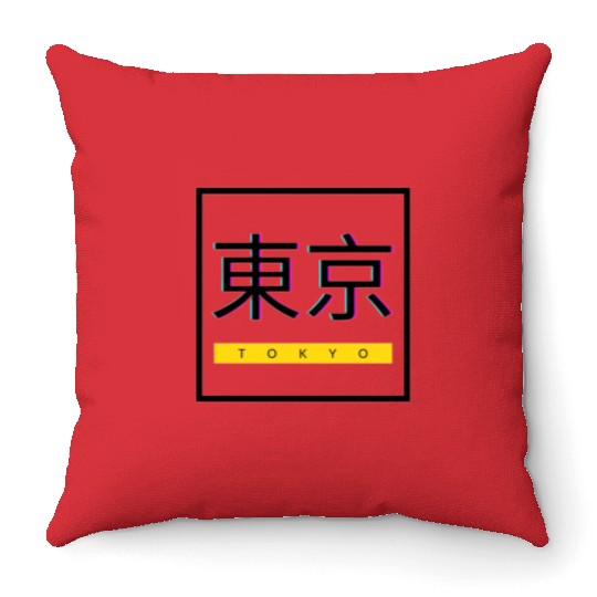 東京 Tokyo Square Throw Pillows