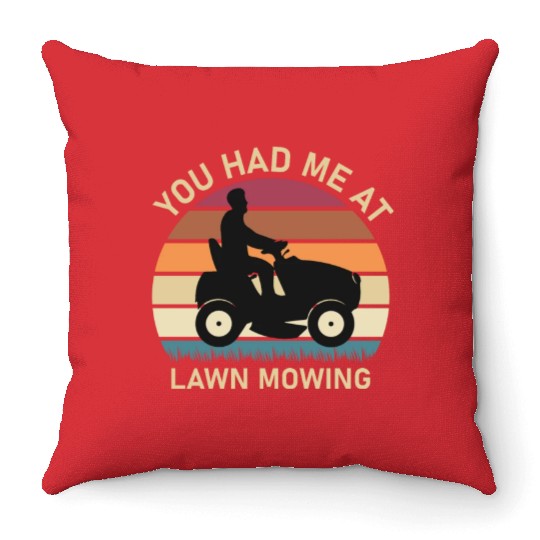 Landscaping Lawn Mowing - Gardening Landscaper Throw Pillows