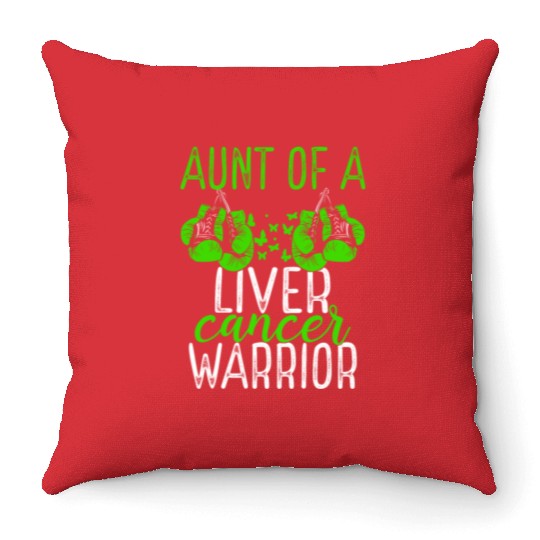 Aunt Liver Cancer Awareness Niece Nephew Throw Pillows