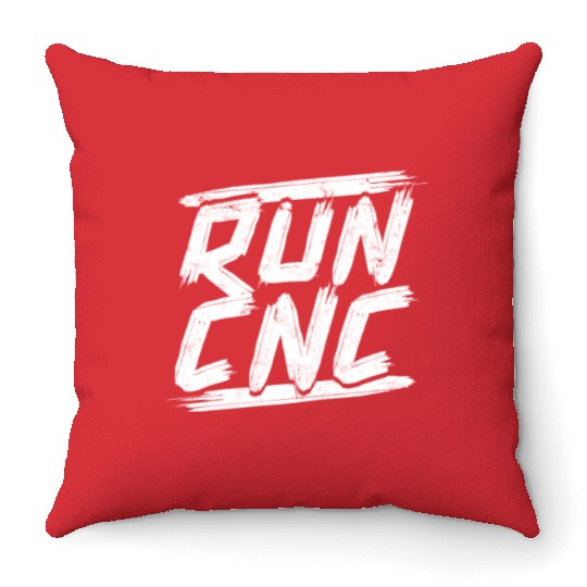 Run CNC - mechanical engineering Throw Pillows