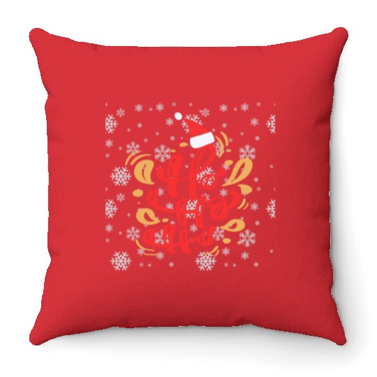 Santa claus says ho ho ho Throw Pillows